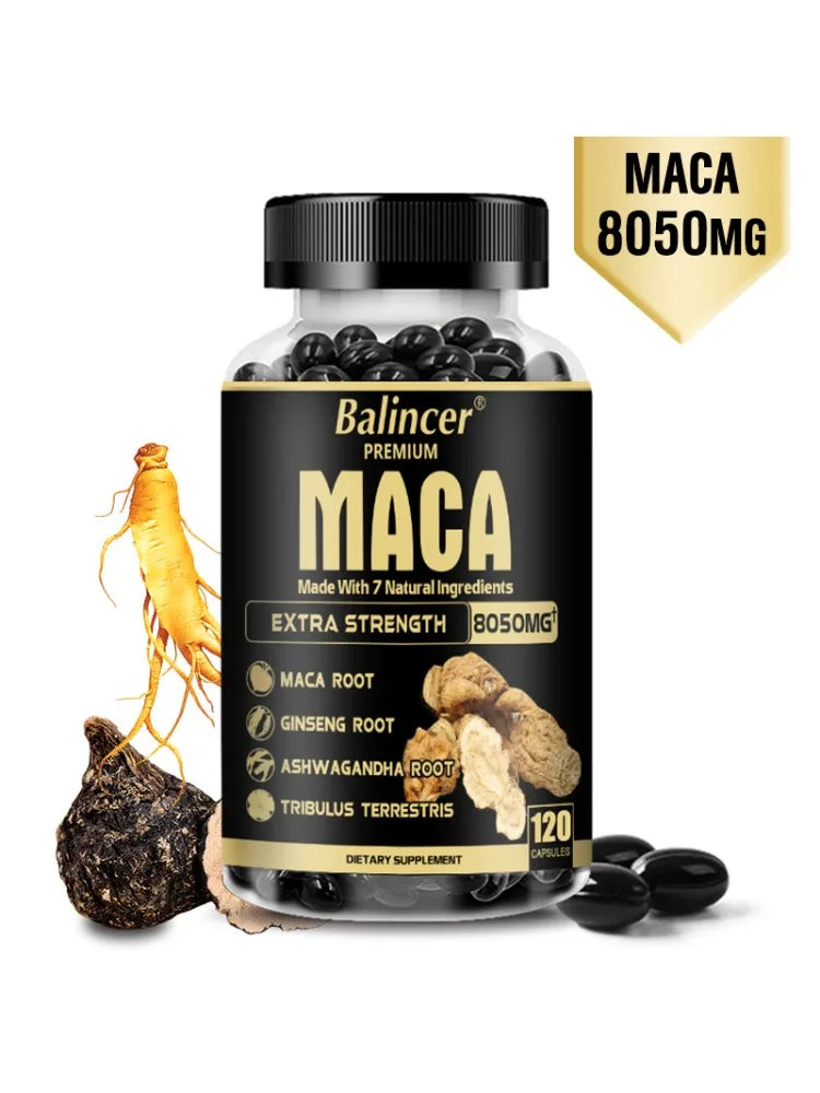 Balincer Raíz de Maca Premium, Aumenta Energía y Rendimiento 120 capsulas de 8050 mg