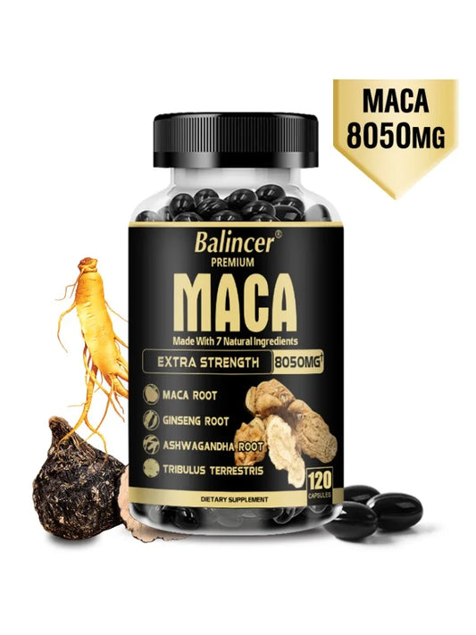 Balincer Raíz de Maca Premium, Aumenta Energía y Rendimiento 120 capsulas de 8050 mg